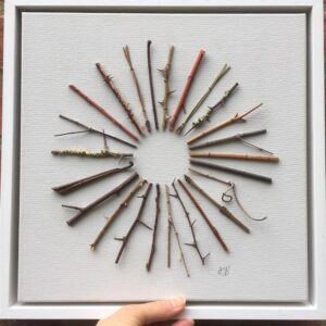 'Circle of Trees' Framed collage on canvas 34 x 34 x 5 cms £140.00