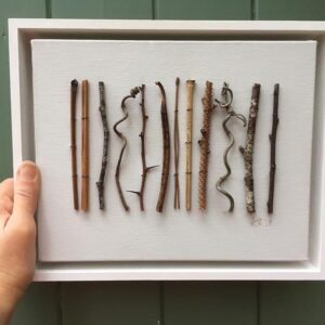 'Forest Walk' Framed collage on canvas Ht 24 x wdth 29 x dpth 5 cms £120.00