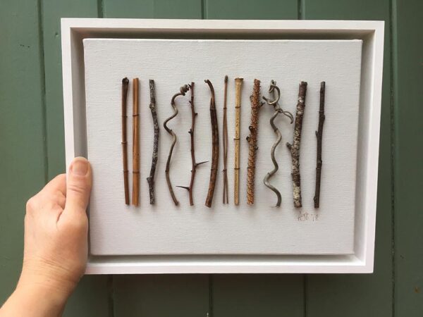'Forest Walk' Framed collage on canvas Ht 24 x wdth 29 x dpth 5 cms £120.00
